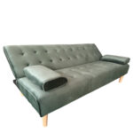 Καναπές Κρεβάτι Τριθέσιος ArteLibre ELFREDA Πράσινο Ύφασμα 188x83x83cm - Image 3