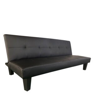 Καναπές Κρεβάτι Τριθέσιος ArteLibre NAHELE Μαύρο PU 179x82.5x78cm - Image 2