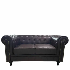 Καναπές Διθέσιος ArteLibre AVERY Σκούρο Καφέ PU 155x90x73cm - Image 2