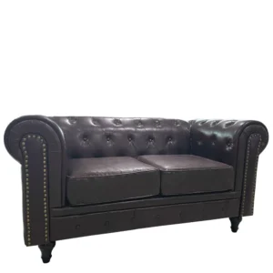 Καναπές Διθέσιος ArteLibre AVERY Σκούρο Καφέ PU 155x90x73cm