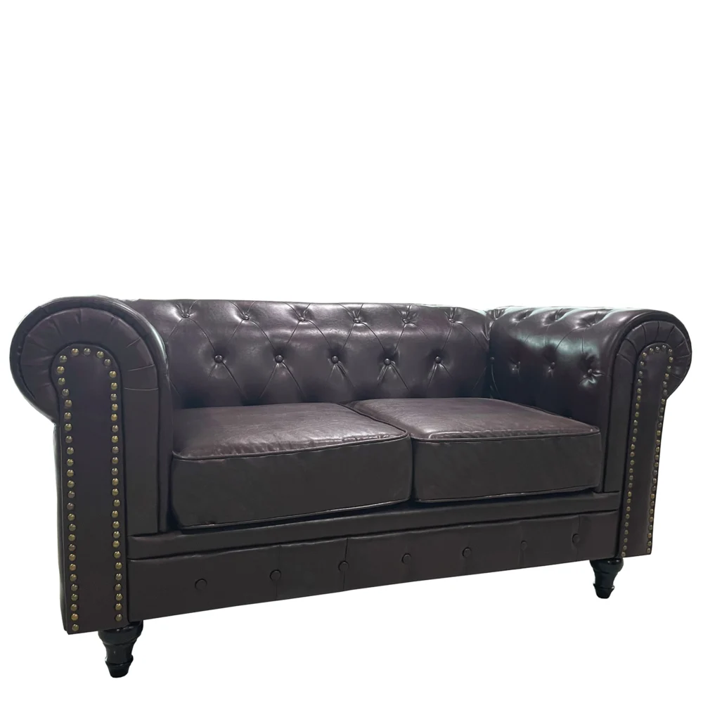 Καναπές Διθέσιος ArteLibre AVERY Σκούρο Καφέ PU 155x90x73cm Καναπές Διθέσιος ArteLibre AVERY Σκούρο Καφέ PU 155x90x73cm