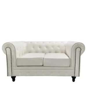 Καναπές Διθέσιος ArteLibre AVERY Λευκό PU 155x90x73cm - Image 2