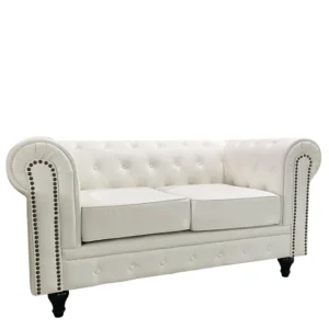 Καναπές Διθέσιος ArteLibre AVERY Λευκό PU 155x90x73cm