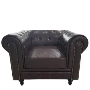 Πολυθρόνα ArteLibre AVERY Σκούρο Καφέ PU 100x90x73cm - Image 2