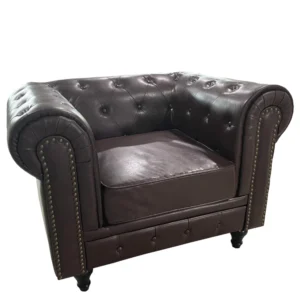 Πολυθρόνα ArteLibre AVERY Σκούρο Καφέ PU 100x90x73cm