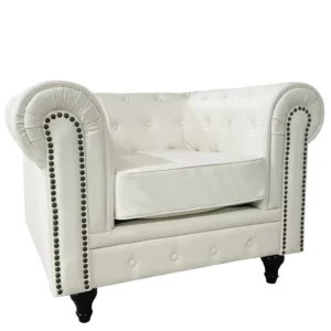 Πολυθρόνα ArteLibre AVERY Λευκό PU 100x90x73cm