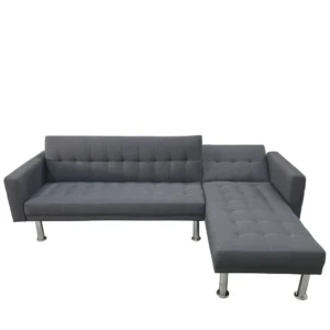 Καναπές Κρεβάτι Γωνιακός ArteLibre OBERON Γκρι Ύφασμα 240x102/175x40cm - Image 2
