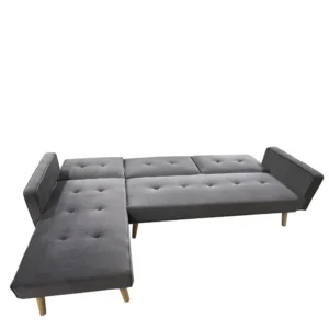 Καναπές Κρεβάτι Γωνιακός ArteLibre EMILIA Γκρι Ύφασμα 267x153x85cm - Image 3