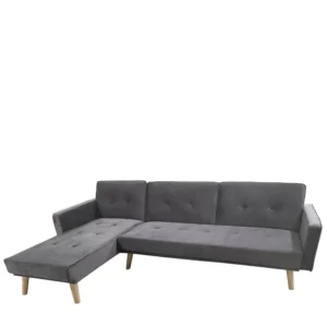 Καναπές Κρεβάτι Γωνιακός ArteLibre EMILIA Γκρι Ύφασμα 267x153x85cm