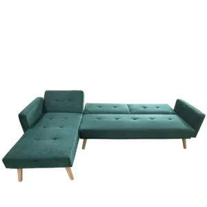 Καναπές Κρεβάτι Γωνιακός ArteLibre EMILIA Πράσινο Ύφασμα 267x153x85cm - Image 3