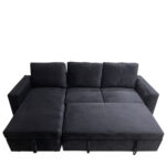 Καναπές Κρεβάτι Γωνιακός ArteLibre MATINEE Αναστρέψιμος Μαύρο Ύφασμα 220x155x81cm - Image 3