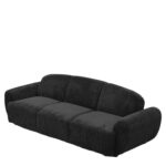 Καναπές Κρεβάτι Τριθέσιος ArteLibre SCULPTA Μαύρο Ύφασμα 234x88x75cm - Image 2