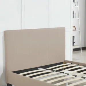 Κρεβάτι ArteLibre AZALEA Capuccino PU 213x131x88cm (Στρώμα 120x200cm) - Image 4