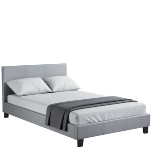 Κρεβάτι ArteLibre AZALEA Γκρι PU 213x131x88cm (Στρώμα 120x200cm)