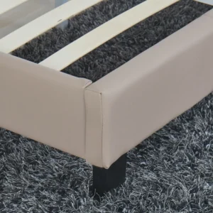 Κρεβάτι ArteLibre AZALEA Capuccino PU 213x131x88cm (Στρώμα 120x200cm) - Image 5