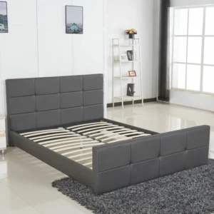 Κρεβάτι ArteLibre ANEMONE Γκρι PU 216x160.5x93cm (Στρώμα 150x200cm) - Image 3