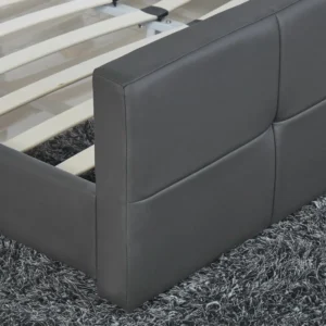 Κρεβάτι ArteLibre ANEMONE Γκρι PU 216x160.5x93cm (Στρώμα 150x200cm) - Image 5