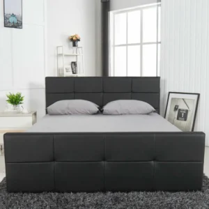 Κρεβάτι ArteLibre ANEMONE Μαύρο PU Με Αποθηκευτικό Χώρο 217.5x170.5x100cm(Στρώμα 160x200cm) - Image 2