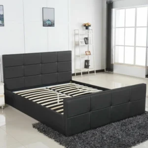 Κρεβάτι ArteLibre ANEMONE Μαύρο PU Με Αποθηκευτικό Χώρο 217.5x170.5x100cm(Στρώμα 160x200cm) - Image 3