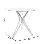 Τραπέζι ArteLibre BIHOR Διάφανο/Χρώμιο Γυαλί/Μέταλλο 80x80x75cm - Image 5