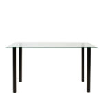 Τραπέζι ArteLibre TEIDE Διάφανο/Μαύρο Γυαλί/Μέταλλο 140x80x75cm - Image 2