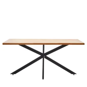 Τραπέζι Τραπεζαρίας ArteLibre DRYOPIS Φυσικό/Μαύρο Ξύλο/Μέταλλο 160x80x75cm - Image 2