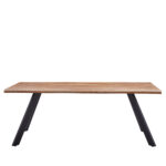 Τραπέζι Τραπεζαρίας ArteLibre AOSA Honey Maple/Μαύρο MDF/Μέταλλο 180x90x76cm - Image 2