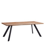 Τραπέζι Τραπεζαρίας ArteLibre AOSA Honey Maple/Μαύρο MDF/Μέταλλο 180x90x76cm