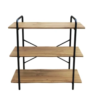 Ραφιέρα ArteLibre AVEIRO Φυσικό/Μαύρο MDF/Μέταλλο 80x34x80cm - Image 2