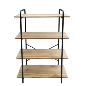 Ραφιέρα ArteLibre AMORA Φυσικό/Μαύρο MDF/Μέταλλο 80x34x112cm - Image 2