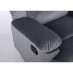 Πολυθρόνα Ανακλινόμενη ArteLibre CARINAE Γκρι Βελούδο 93x90x100cm - Image 13