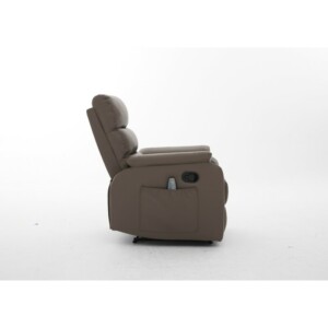 Πολυθρόνα Ανακλινόμενη ArteLibre RIGIL Με Λειτουργία Μασάζ Καφέ PU 75x87x102cm - Image 16