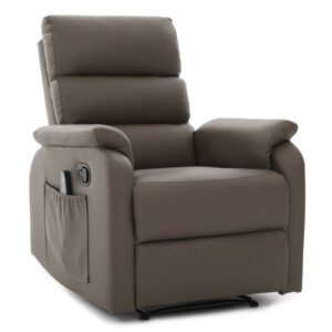 Πολυθρόνα Ανακλινόμενη ArteLibre RIGIL Με Λειτουργία Μασάζ Καφέ PU 75x87x102cm
