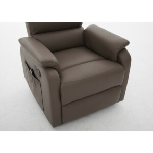 Πολυθρόνα Ανακλινόμενη ArteLibre RIGIL Με Λειτουργία Μασάζ Καφέ PU 75x87x102cm - Image 8