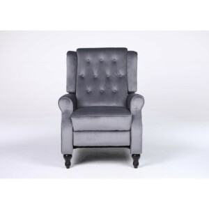 Πολυθρόνα Ανακλινόμενη ArteLibre ALNAIR Γκρι Βελούδο 78x85x104cm - Image 2