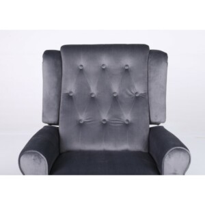Πολυθρόνα Ανακλινόμενη ArteLibre ALNAIR Γκρι Βελούδο 78x85x104cm - Image 3