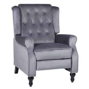 Πολυθρόνα Ανακλινόμενη ArteLibre ALNAIR Γκρι Βελούδο 78x85x104cm