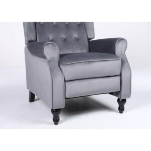 Πολυθρόνα Ανακλινόμενη ArteLibre ALNAIR Γκρι Βελούδο 78x85x104cm - Image 6