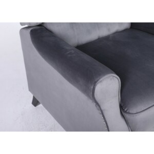 Πολυθρόνα Ανακλινόμενη ArteLibre ALNAIR Γκρι Βελούδο 78x85x104cm - Image 8