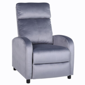 Πολυθρόνα Ανακλινόμενη ArteLibre TUREIS Γκρι Βελούδο 68x86x99cm