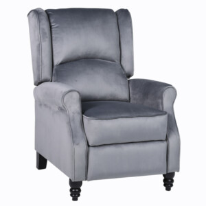 Πολυθρόνα Ανακλινόμενη ArteLibre MARKEB Γκρι Βελούδο 72x84x97cm