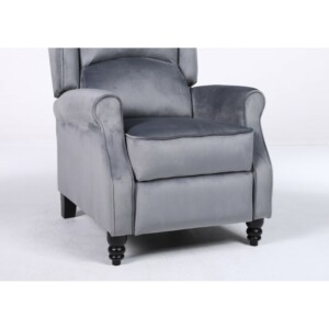 Πολυθρόνα Ανακλινόμενη ArteLibre MARKEB Γκρι Βελούδο 72x84x97cm - Image 6