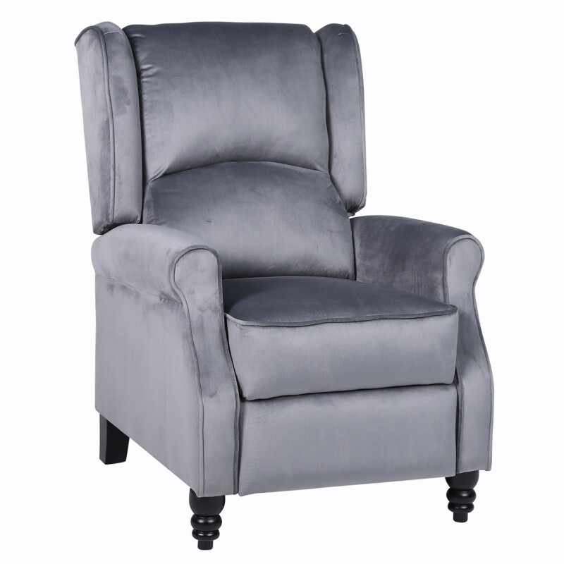 Πολυθρόνα Ανακλινόμενη ArteLibre MARKEB Γκρι Βελούδο 72x84x97cm