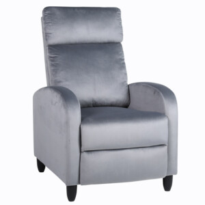 Πολυθρόνα Ανακλινόμενη ArteLibre ATRIA Γκρι Βελούδο 67.5x90x104cm