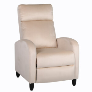 Πολυθρόνα Ανακλινόμενη ArteLibre ATRIA Εκρού Βελούδο 67.5x90x104cm