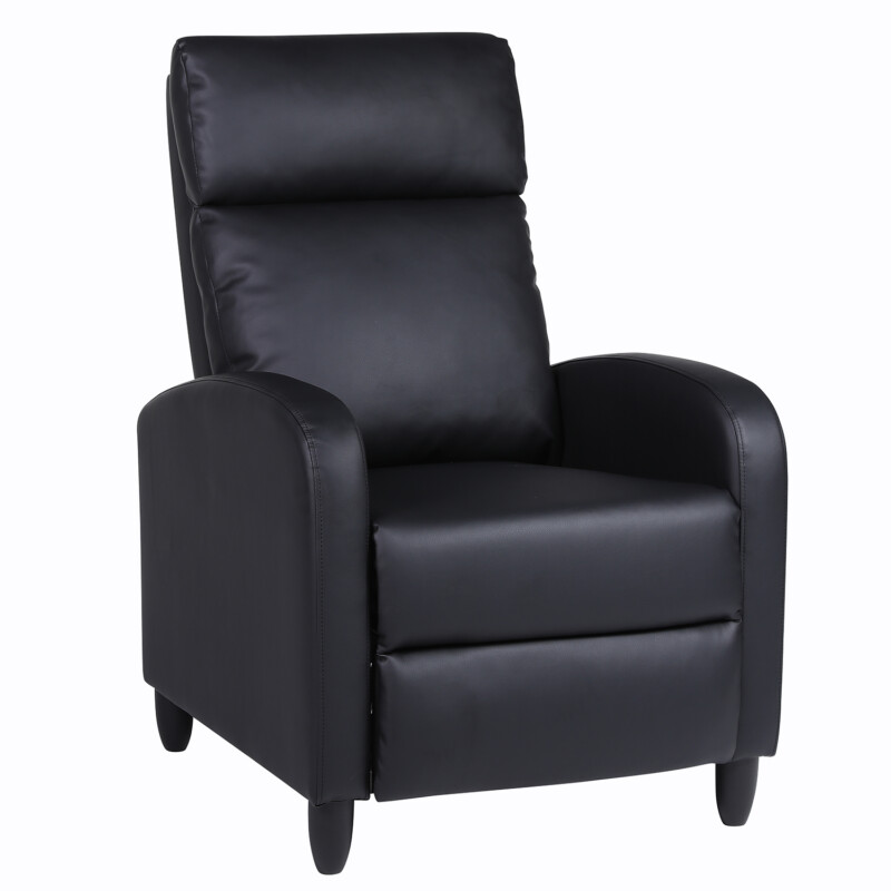 Πολυθρόνα Ανακλινόμενη ArteLibre ATRIA Μαύρο PU 67.5x90x104cm