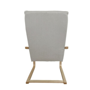 Πολυθρόνα ArteLibre NORDVIK Μπεζ/Φυσικό Ύφασμα/Ξύλο 60x71x105cm - Image 3