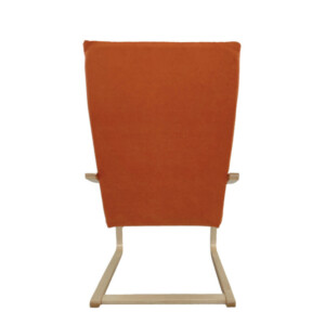 Πολυθρόνα ArteLibre NORDVIK Πορτοκαλί/Φυσικό Ύφασμα/Ξύλο 60x71x105cm - Image 3