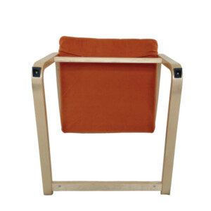 Πολυθρόνα ArteLibre NORDVIK Πορτοκαλί/Φυσικό Ύφασμα/Ξύλο 60x71x105cm - Image 5