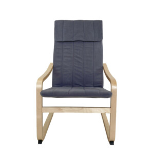 Πολυθρόνα ArteLibre NORDVIK Γκρι/Φυσικό Ύφασμα/Ξύλο 60x71x105cm - Image 4